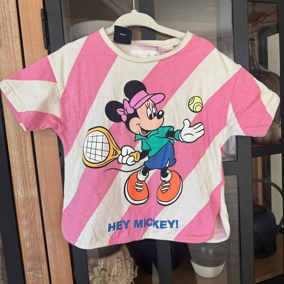Zara Other - Zara kids x Disney tee Minnie Mouse tennis mickey striped toddler girl graphic
